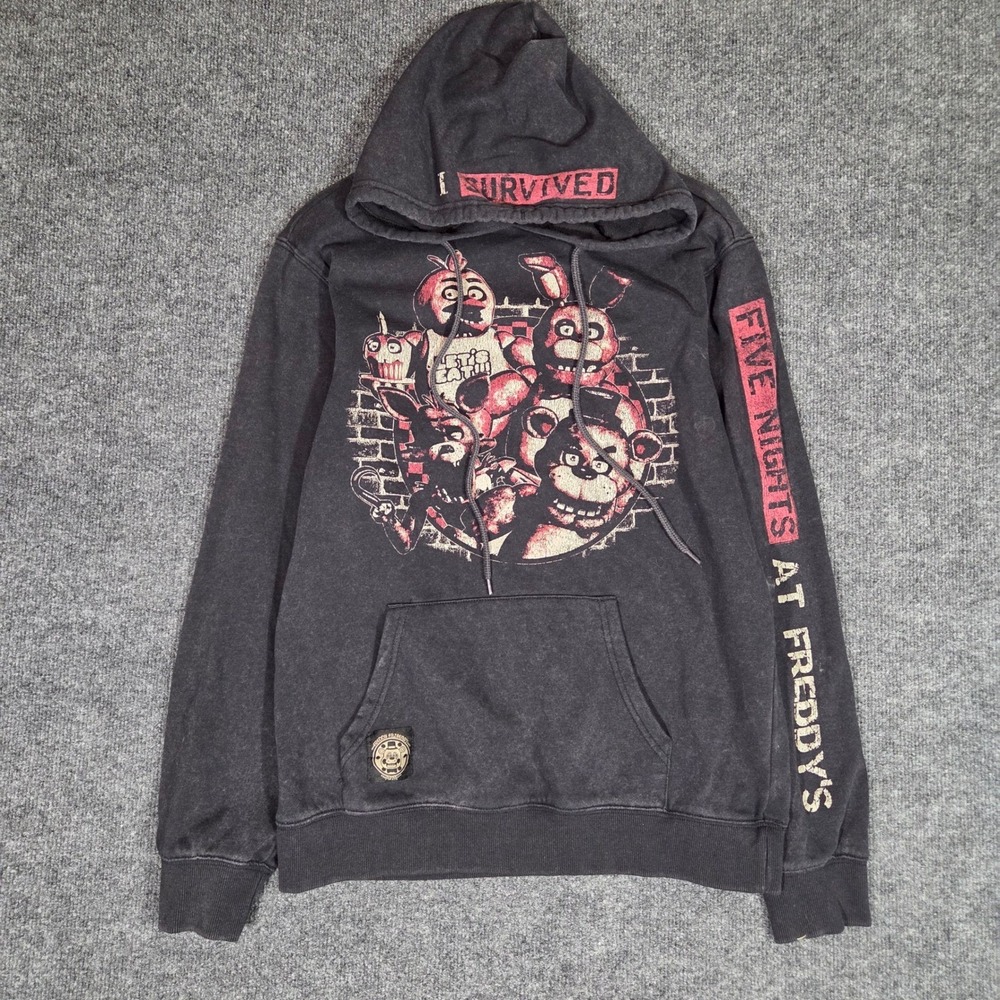 Five Nights at Freddys Hoodie Mens Small Black I Survived FNAF Sweatshirt